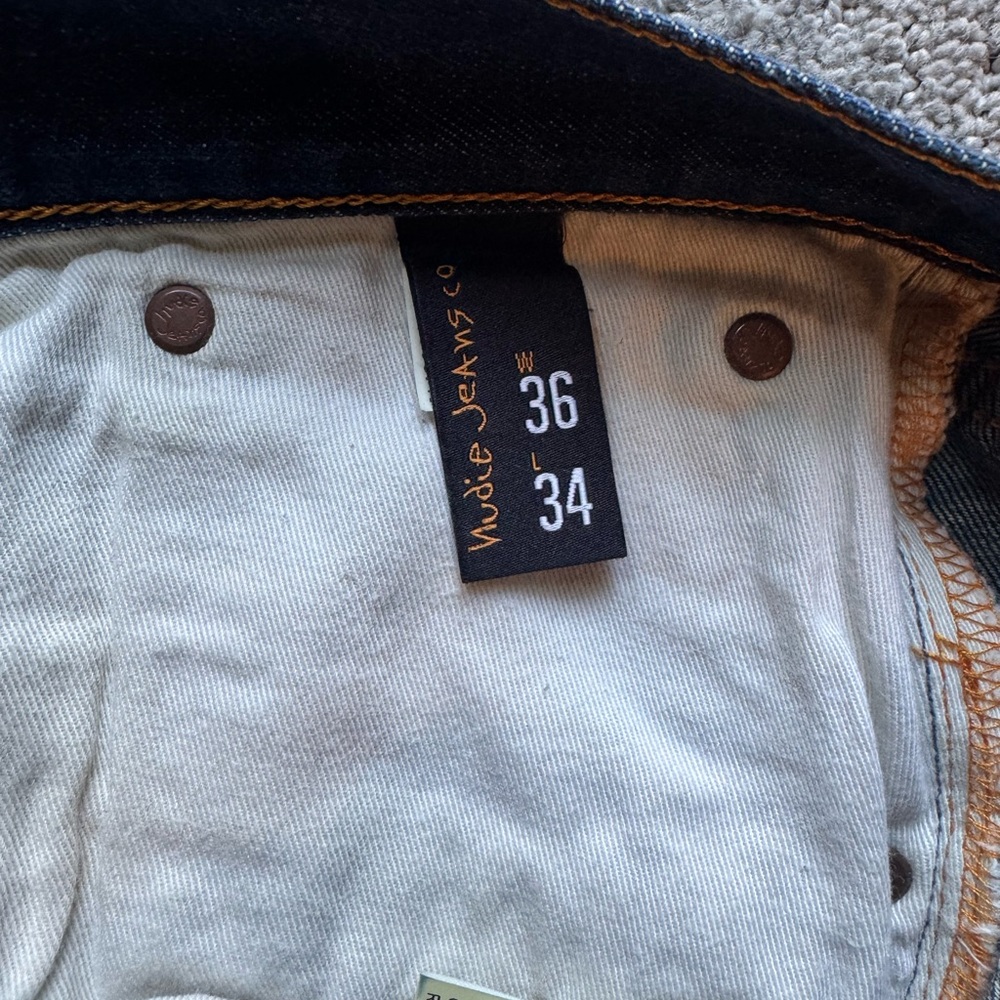 Nudie Jeans 36W 34L Dry Navy Jeans - Picture 7 of 9